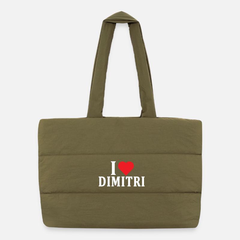 T-Shirt Ich liebe Dimitri T-Shirt Geschenkidee Puffer-Einkaufstasche