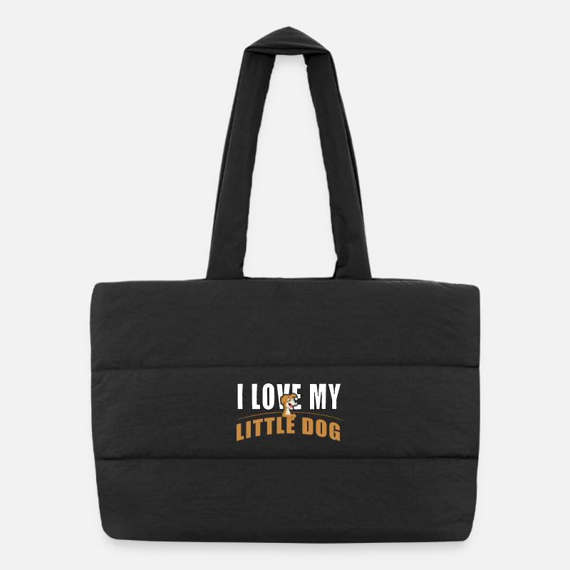 J’adore mon petit chien Sac shopping matelassé