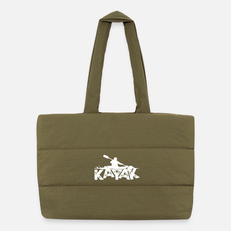 Aventure Silhouette Kayak Sur Texte En Gras Sac shopping matelassé