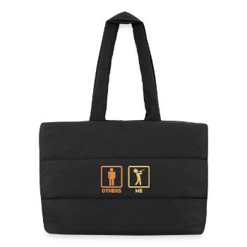 Figurine allumette trompette - Sac shopping matelassé - noir - Devant