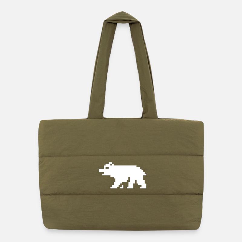 Ours en pixels 8 bits Sac shopping matelassé