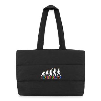 Jeck depuis la nuit des temps | Les fous de l’évolution, Carnaval - Sac shopping matelassé - noir - Devant