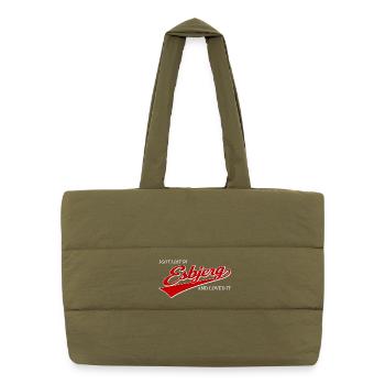 I Got Lost In Esbjerg And Loved It - Puffer Shopping Bag - safari green - Front