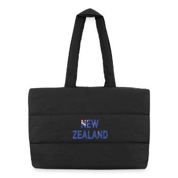 Logo de la Nouvelle-Zélande Drapeau de la Nouvelle-Zélande - Sac shopping matelassé - noir - Devant
