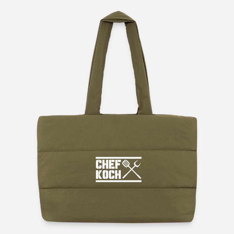 chef_koch Puffer-Einkaufstasche