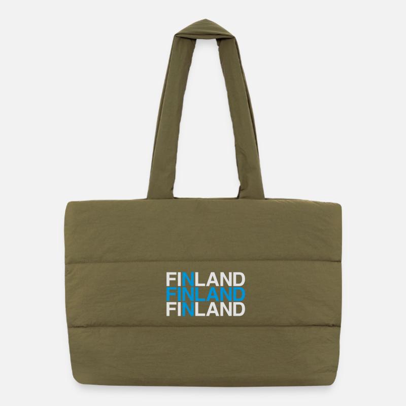 Drapeau de la FINLANDE Sac shopping matelassé