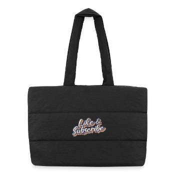 Like & Subscribe 70s Style - Puffer Shopping Bag - black - Front