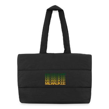 Milwaukee Gradient Blockprint - Puffer Shopping Bag - black - Front