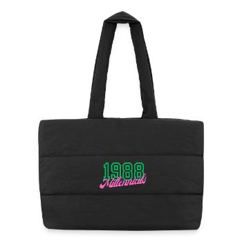 1988 Millennial Digitales Keynote Design - Puffer-Einkaufstasche - Schwarz - Vorne