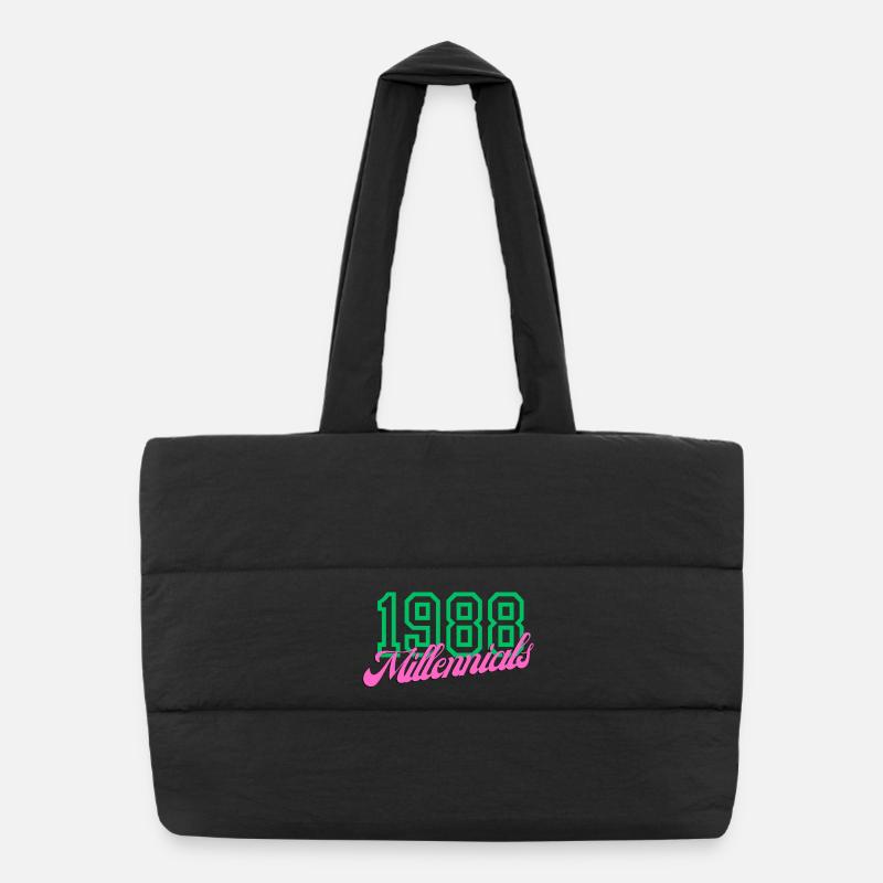 1988 Millennial Digital Keynote Design - Puffer Shopping Bag - black