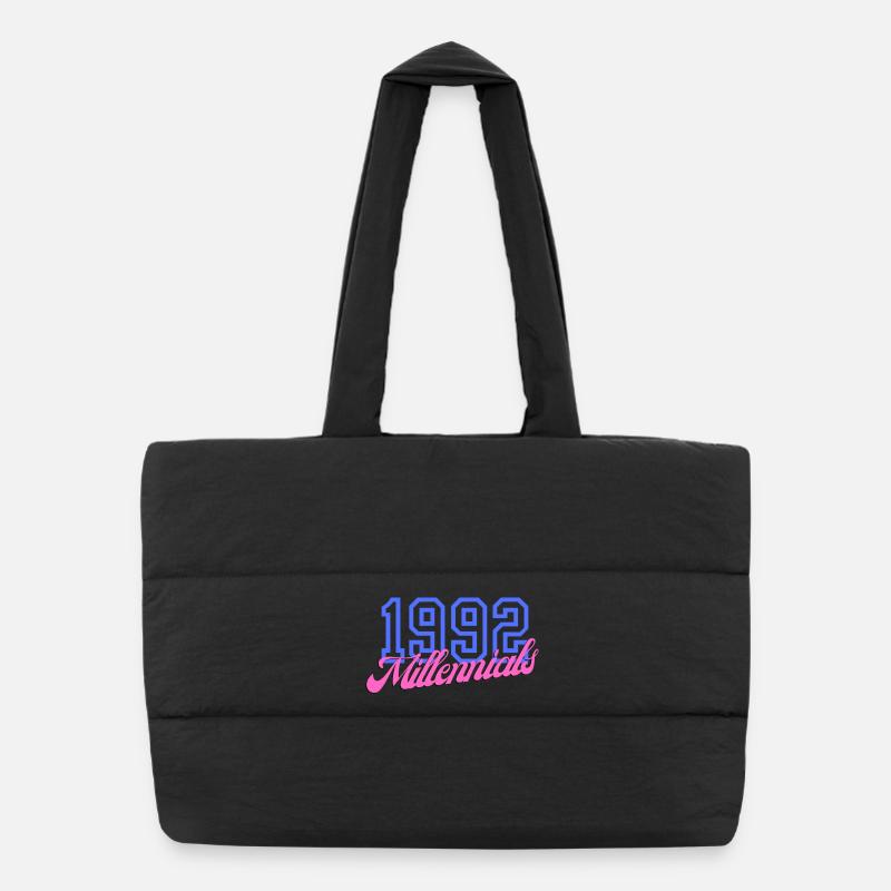 Retro 1992 Millennial Numerisches Design Puffer-Einkaufstasche