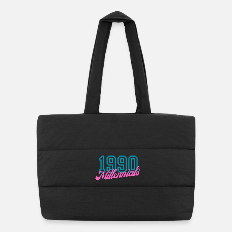 Retro 1990 Millennial Digital Style Design Puffer Shopping Bag