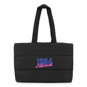 Vintage Year 1984 Digital Art Print - Puffer Shopping Bag - black - Front