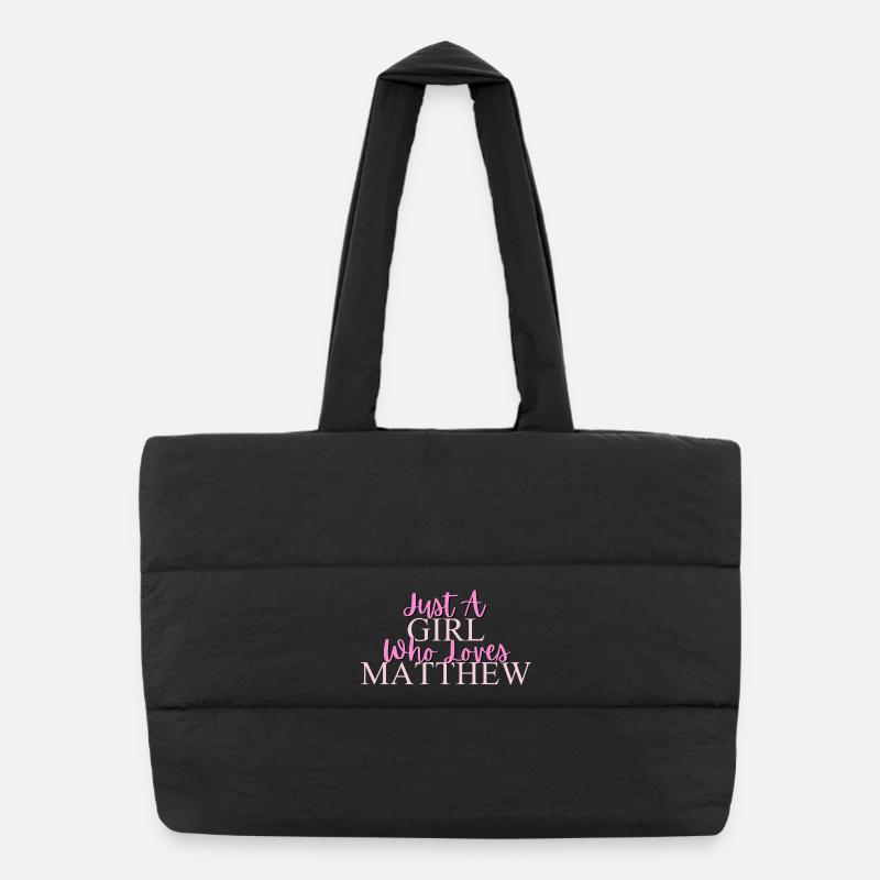 Empowering Girl, das Mathedesign liebt - Puffer-Einkaufstasche - Schwarz