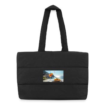 La dolce vita - Sac shopping matelassé - noir - Devant