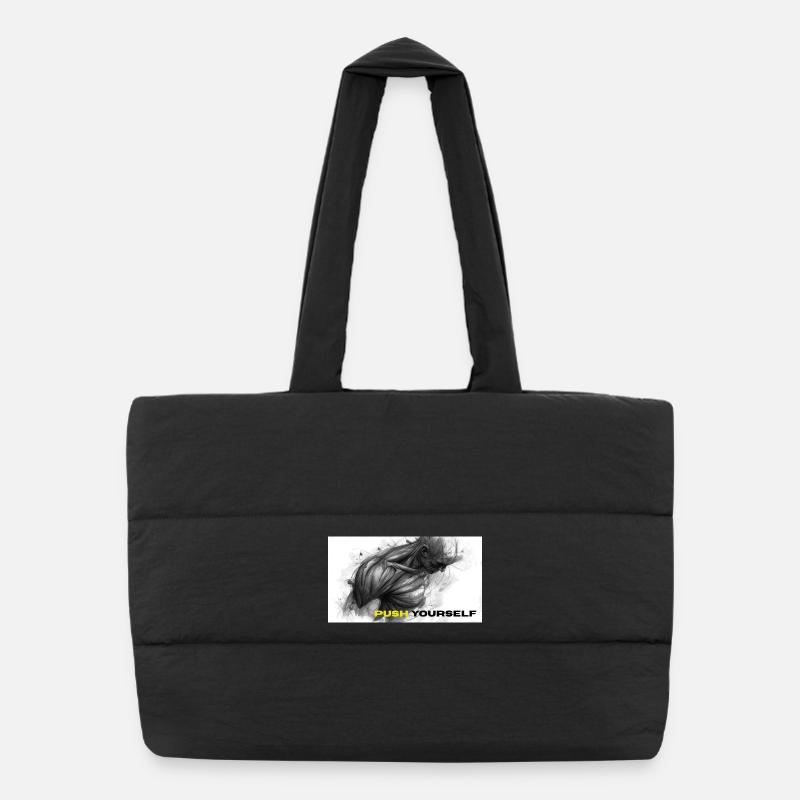 Starke Selbstmotivation Illustration Puffer-Einkaufstasche
