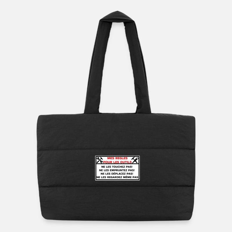 Outils - Sac shopping matelassé - noir
