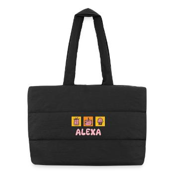 First name Alexa - Puffer Shopping Bag - black - Front