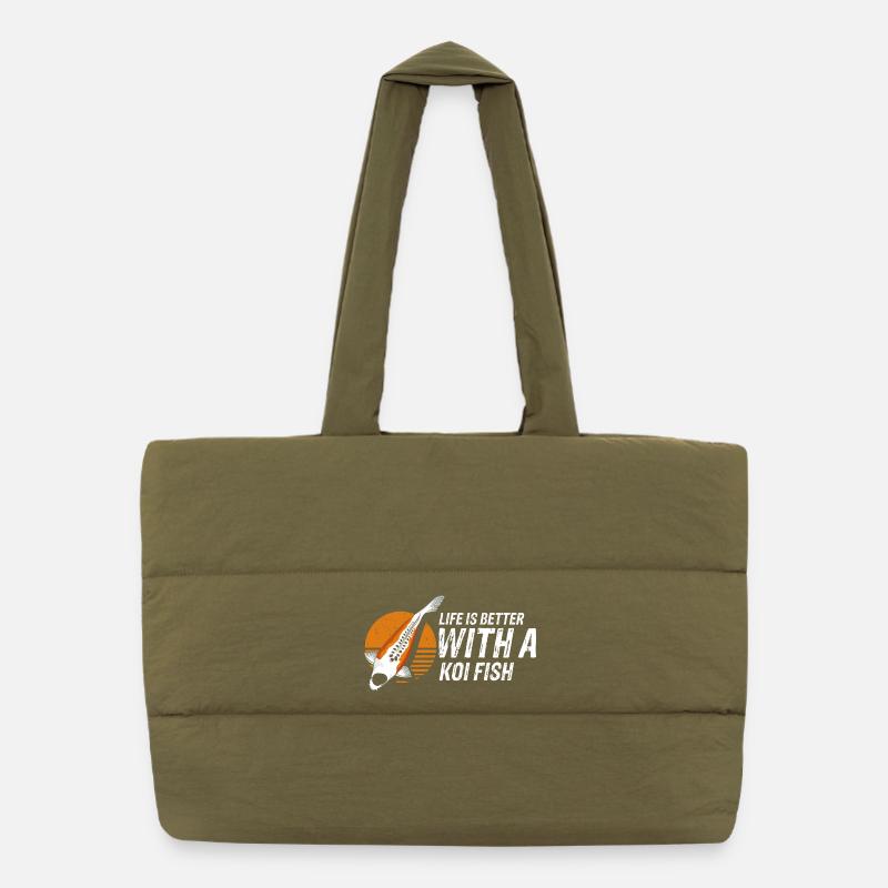 Life Is Better With a Koi Fish Positive Pond Puffer-Einkaufstasche