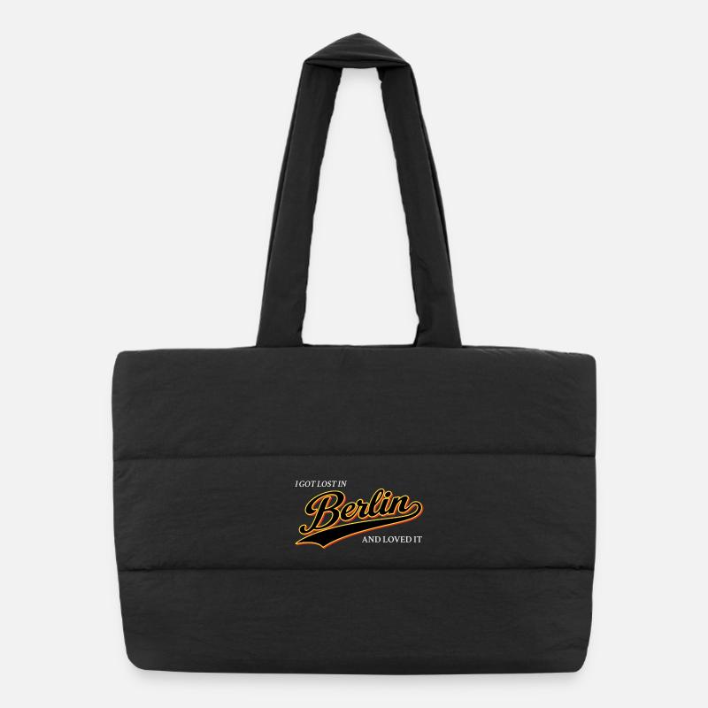 I Got Lost In Berlin And Loved It - Puffer Shopping Bag - black