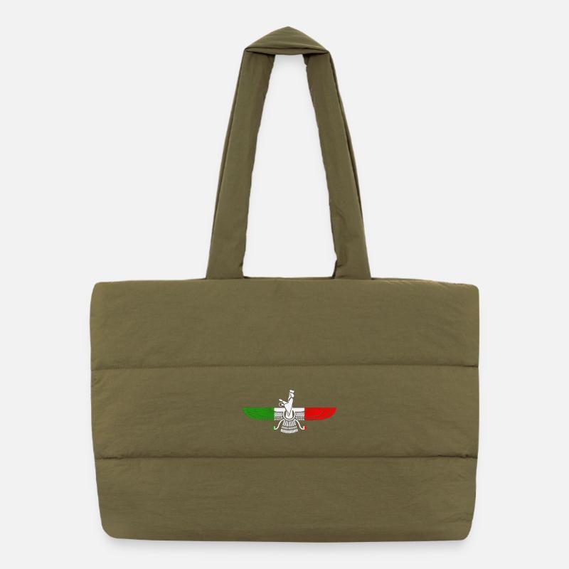 Farvahar logo | Iranian ancient symbol Puffer Shopping Bag