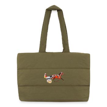 Course de trot - Sac shopping matelassé - safari green - Devant