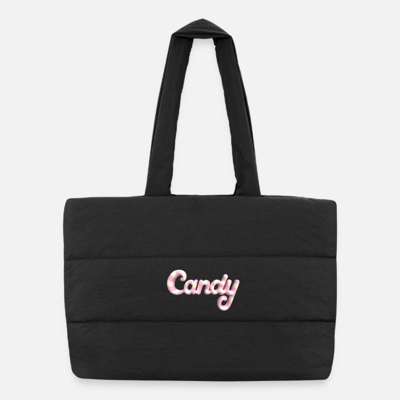 Candy Lettering - Rendu 3D style Candy Sac shopping matelassé