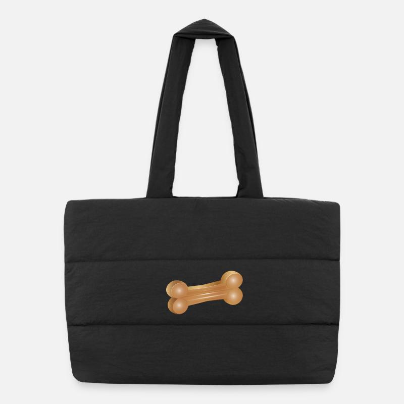 Chewing bone illustration in classic style Puffer Shopping Bag