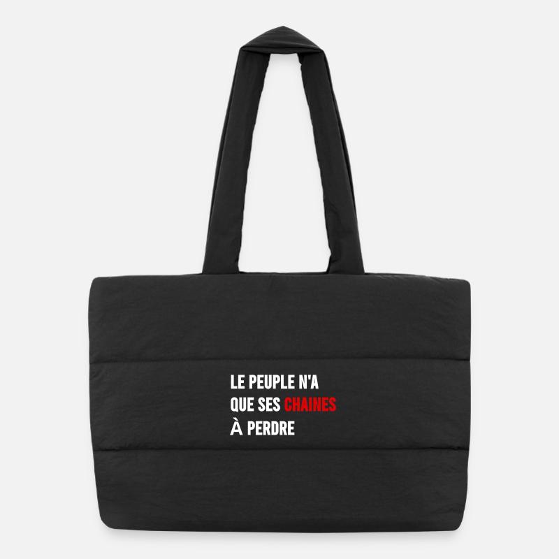 Le peuple n'a que ses chaînes à perdre  - Sac shopping matelassé - noir
