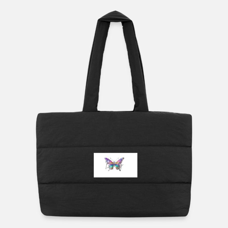 Colorful butterfly with watercolor effect Puffer Shopping Bag