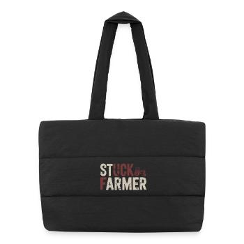 Tracteur agricole coincé, agriculteur agricole vintage - Sac shopping matelassé - noir - Devant