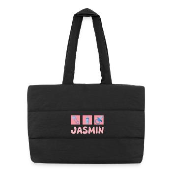 Jasmin als Schnuller - Puffer-Einkaufstasche - Schwarz - Vorne