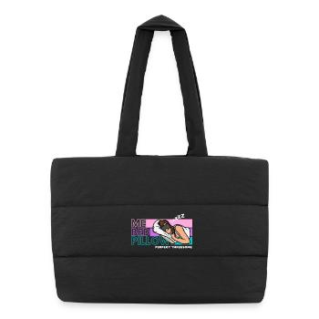 Me Bed Pillow Dream Illustration - Puffer Shopping Bag - black - Front