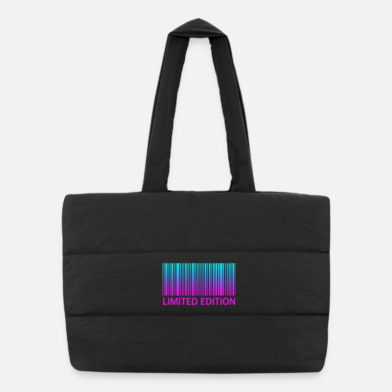 LIMITED EDITION - BARCODE  - Puffer-Einkaufstasche - Schwarz