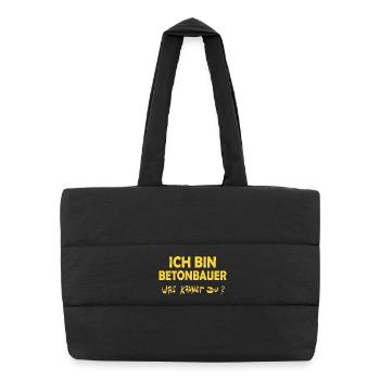Occupation Concrete Worker - Puffer Shopping Bag - black - Front