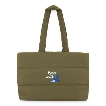 Race the Wind – Regatta Crew Segel Spruch - Puffer-Einkaufstasche - safari Green - Vorne