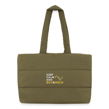 Keep Calm - Buy & Hold Investor - Puffer-Einkaufstasche - safari Green - Vorne