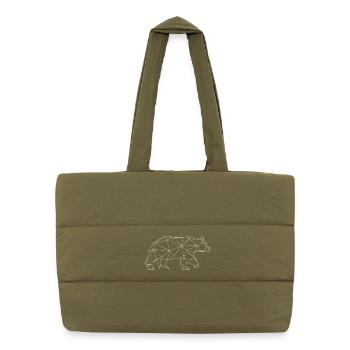 Grizzly-Bär imTriangel-Design (weiß) - Puffer-Einkaufstasche - safari Green - Vorne