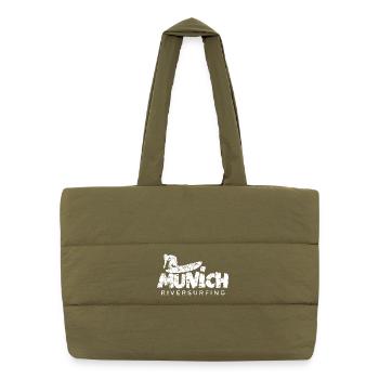 Munich Riversurfing München Surfer (Vintage Weiß) - Puffer-Einkaufstasche - safari Green - Vorne
