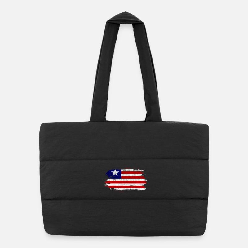 Liberia Vintage Flagge Puffer-Einkaufstasche