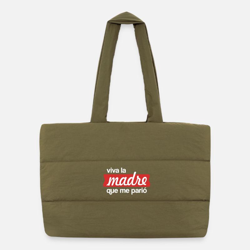 Vive la mère qui m’a donné naissance (sombre) Sac shopping matelassé