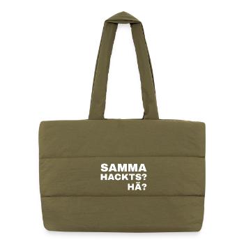 samma hacks hä - Puffer-Einkaufstasche - safari Green - Vorne