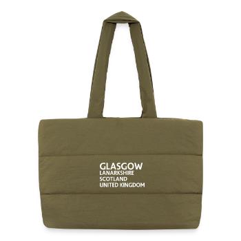 Glasgow – Scotland Textdesign - Sac shopping matelassé - safari green - Devant