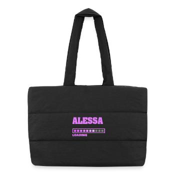 ALESSA - Sac shopping matelassé - noir - Devant