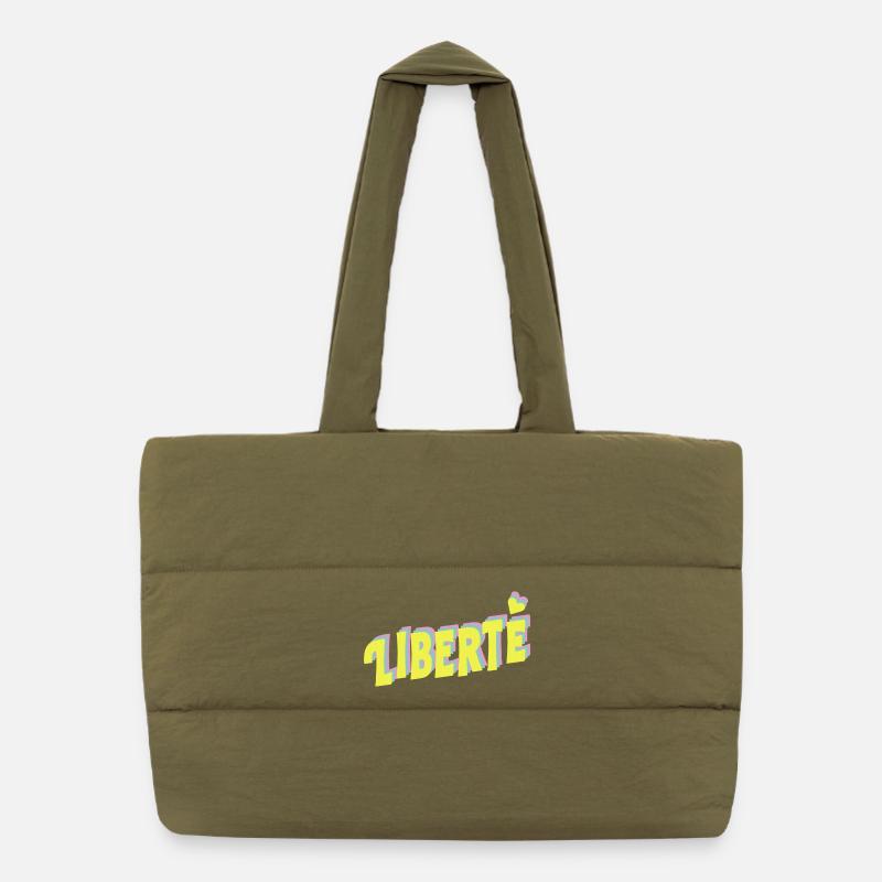 Typographie pop de LIBERTÉ Sac shopping matelassé