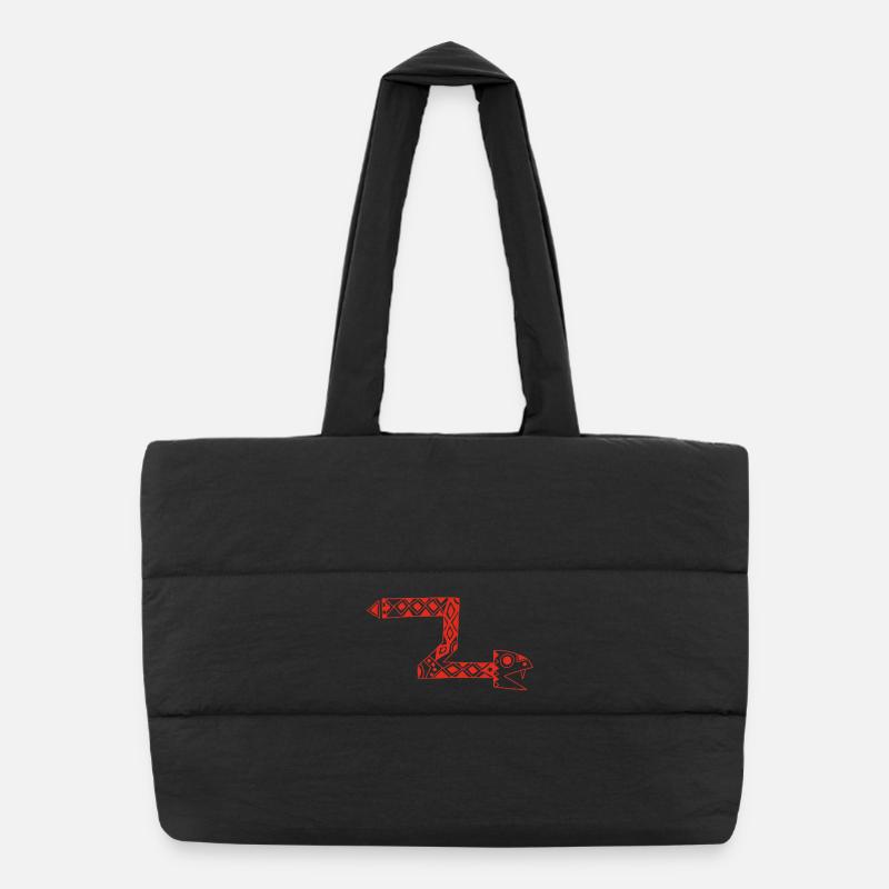 Serpent totem rouge Sac shopping matelassé