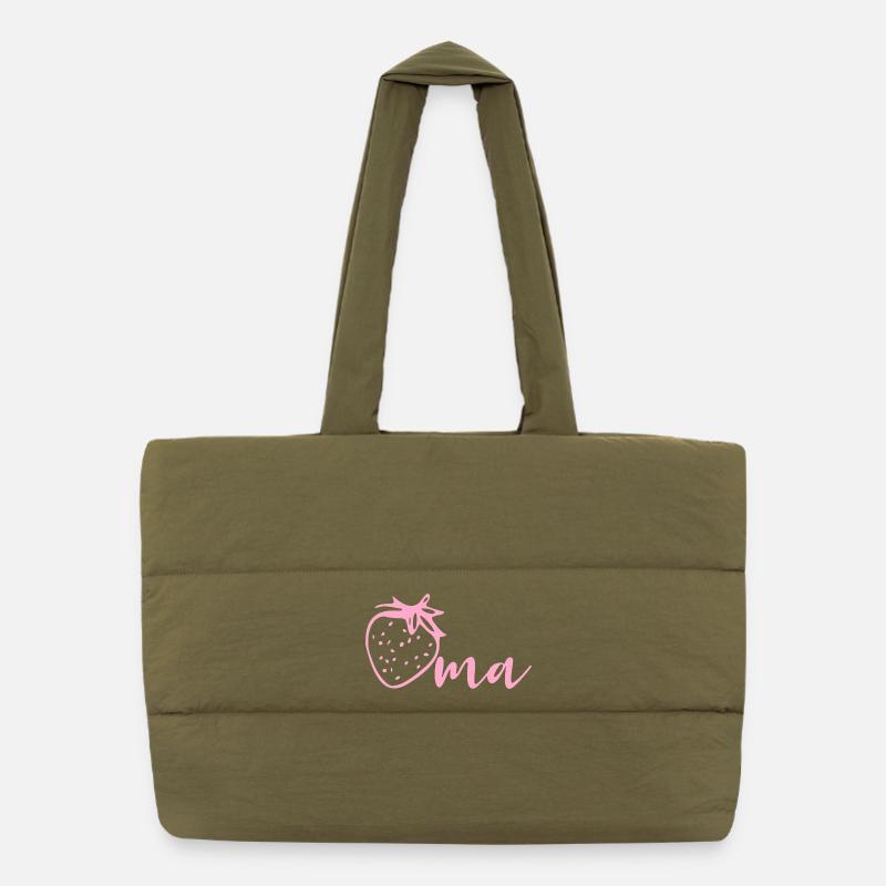 Strawberries Grandma Puffer Shopping Bag