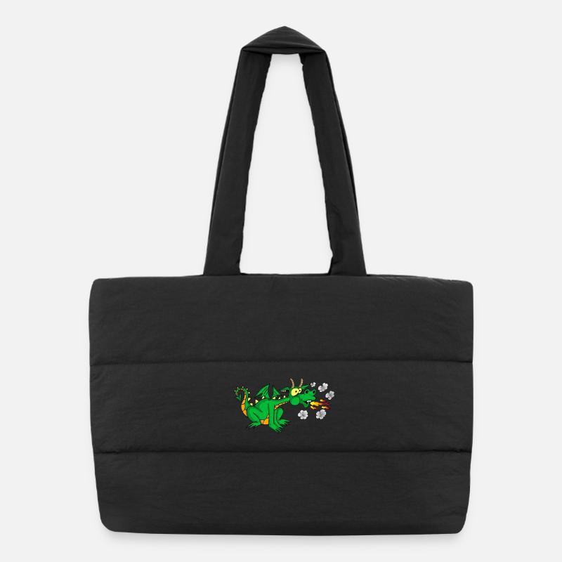 Dragon vert Sac shopping matelassé