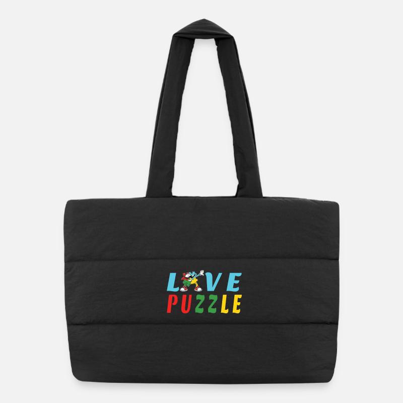Liebe Puzzle Puffer-Einkaufstasche