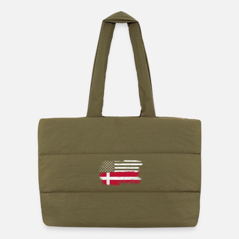 Grunge US Drapeau Danois Fusion Sac shopping matelassé